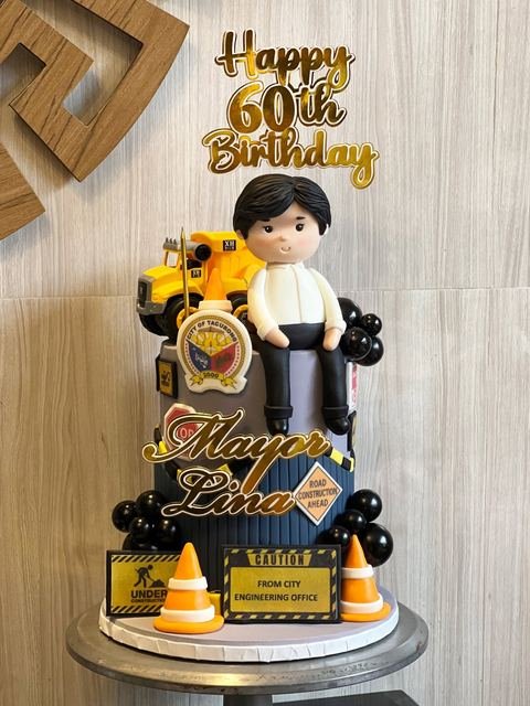 Birthday cake with a 60th theme