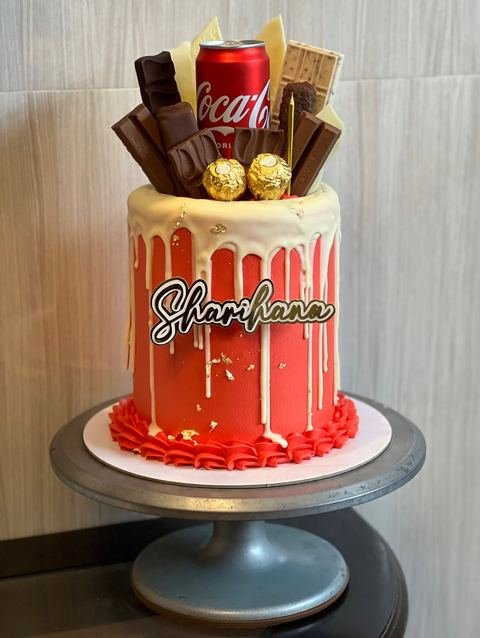 Birthday cake with a cola theme