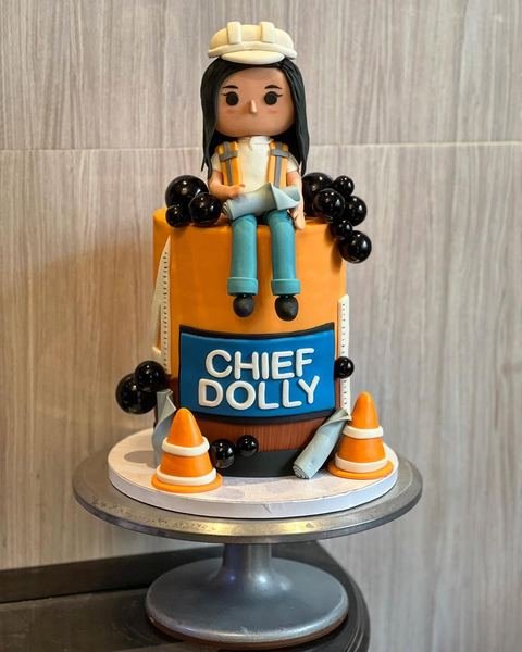 Birthday cake with an engineer theme