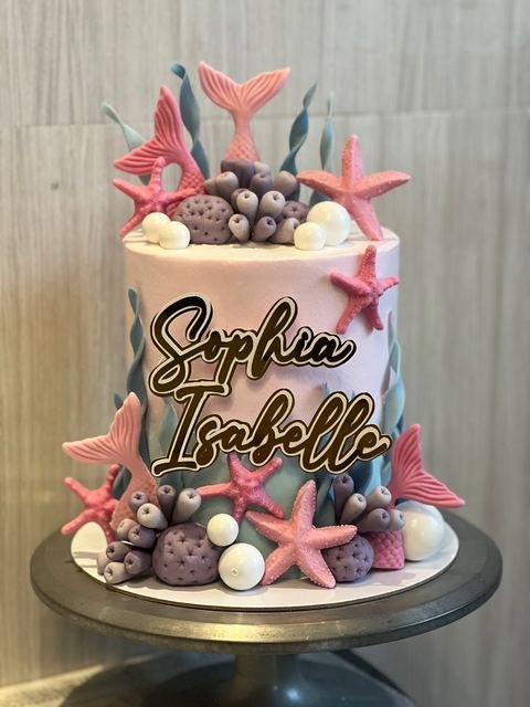 Birthday cake with an ocean mermaid theme