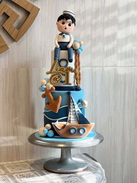Birthday cake with a sailor theme