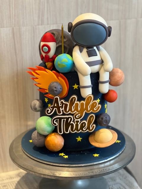 Birthday cake with a space theme