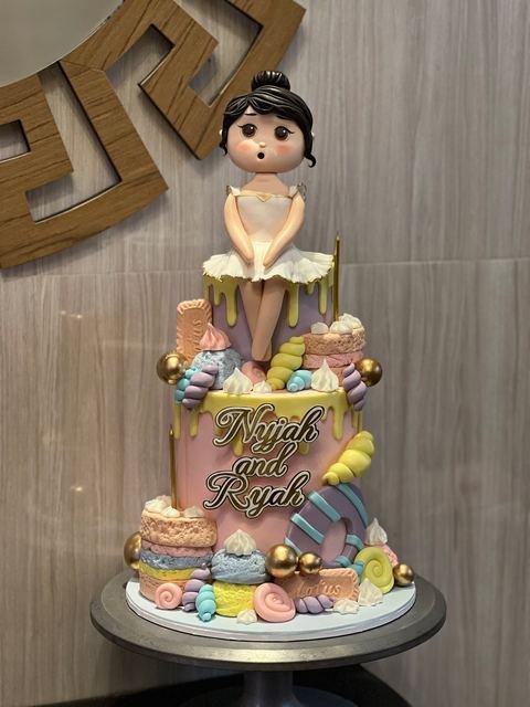 Birthday cake with a sweet candies theme