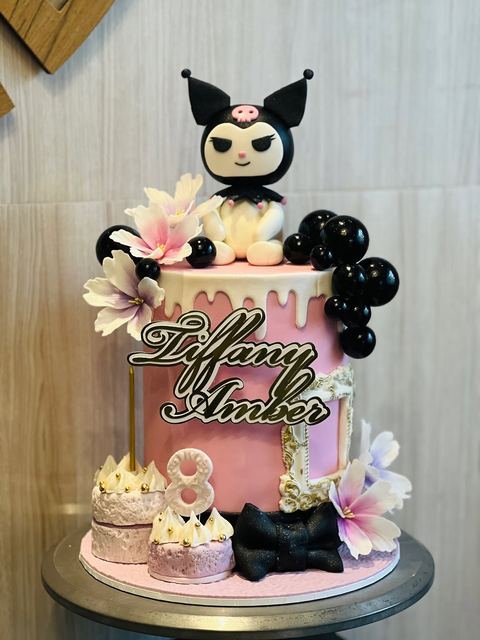 Birthday cake with an anime cartoon theme
