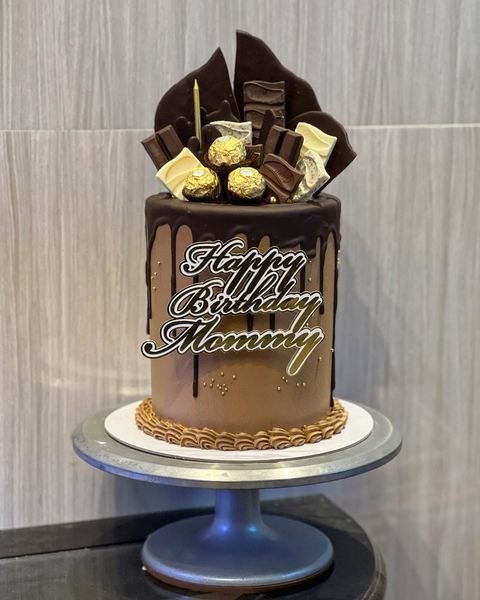Birthday cake with a chocolate theme