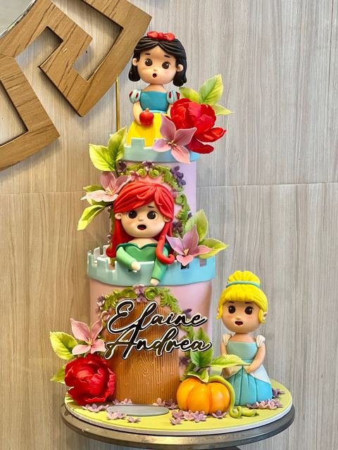 Birthday cake with a princesses theme