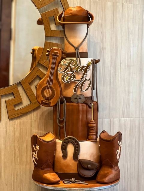 Birthday cake with a cowboy theme