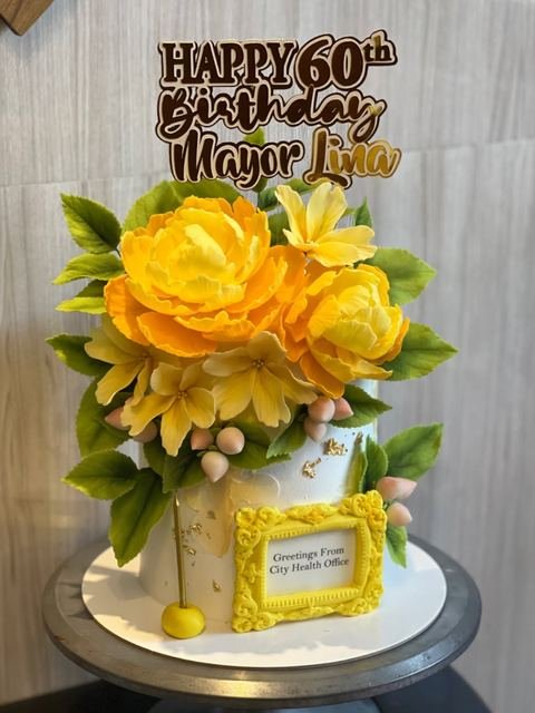 Birthday cake with a 60th theme