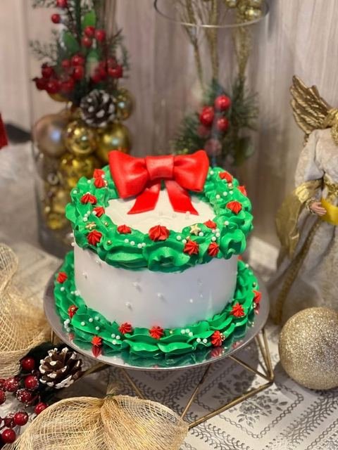 Whipped cream Christmas cake