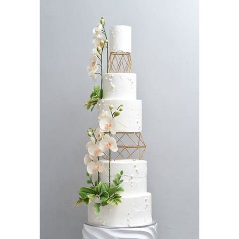 Wedding cake sugar orchid close-up